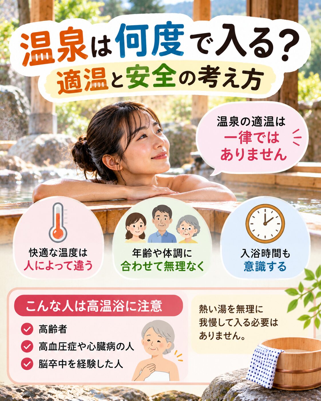 温泉は何度で入る?適温と安全の考え方