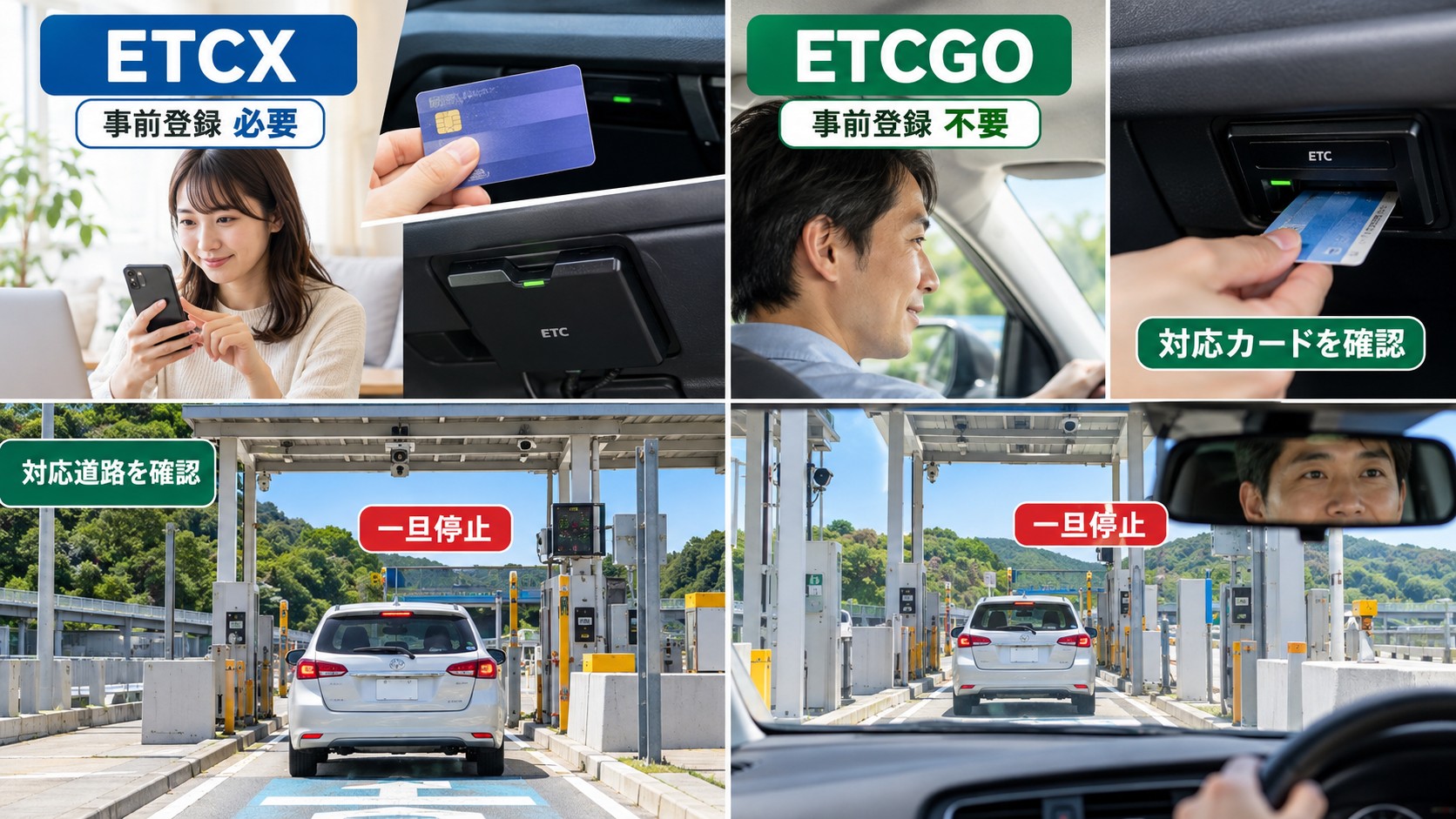 ETCXとETCGOの違い・使える道路を比較