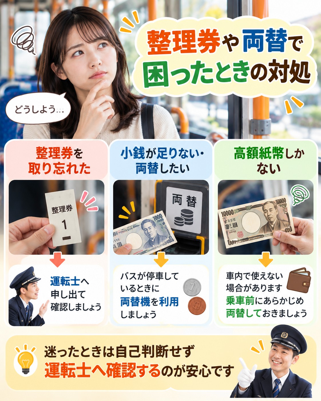 整理券や両替で困ったときの対処