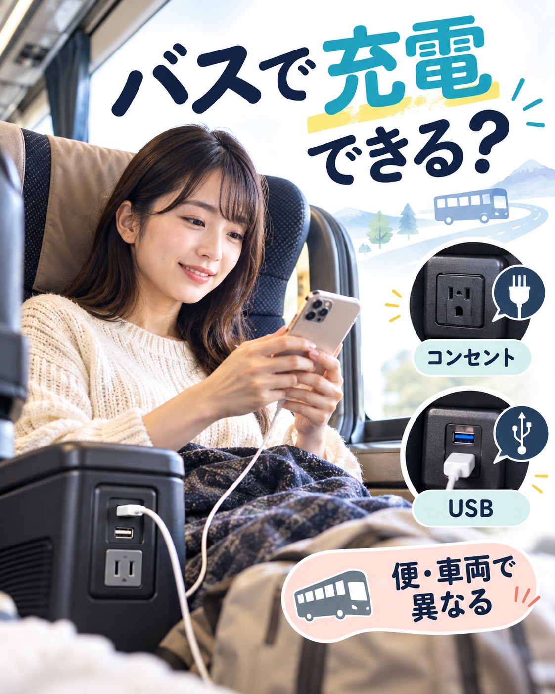 夜行バス・高速バスは充電できる？