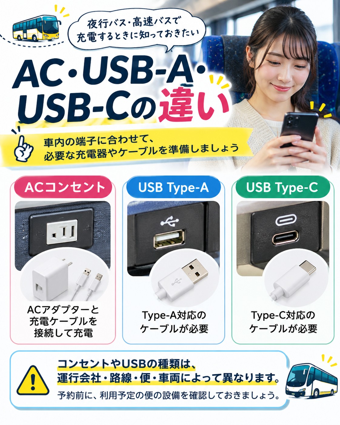 AC・USB-A・USB-Cの違い