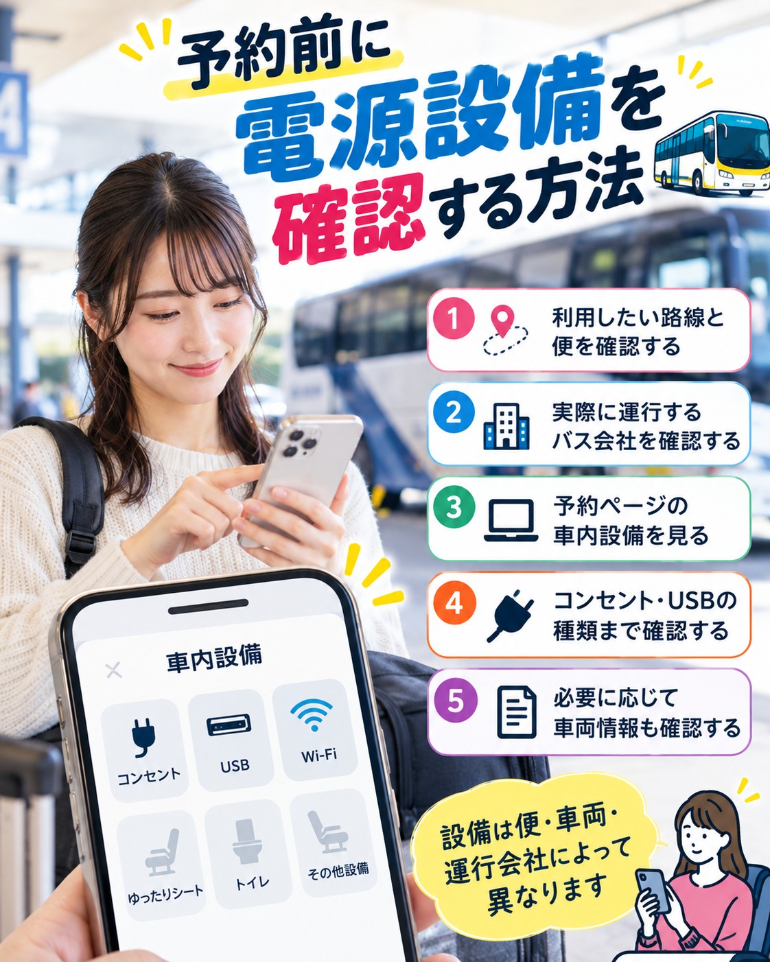 予約前に電源設備を確認する方法