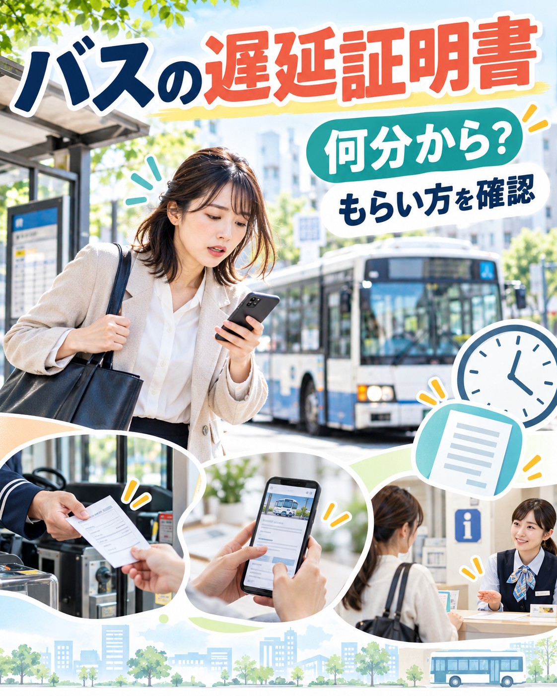 バスの遅延証明書は何分から?もらい方