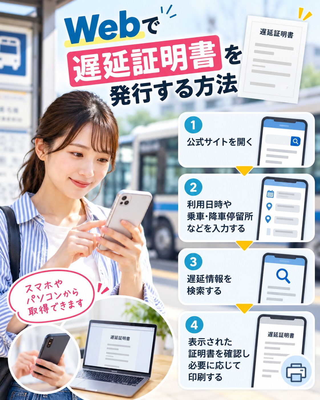 Webで遅延証明書を発行する方法