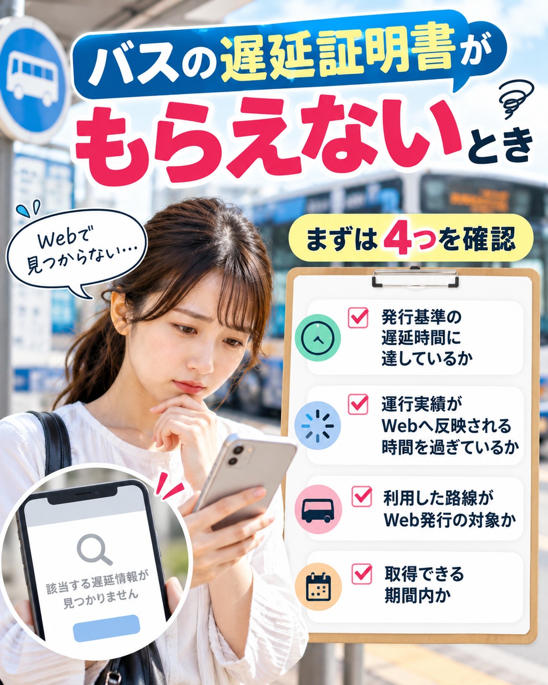 バスの遅延証明書がもらえないとき