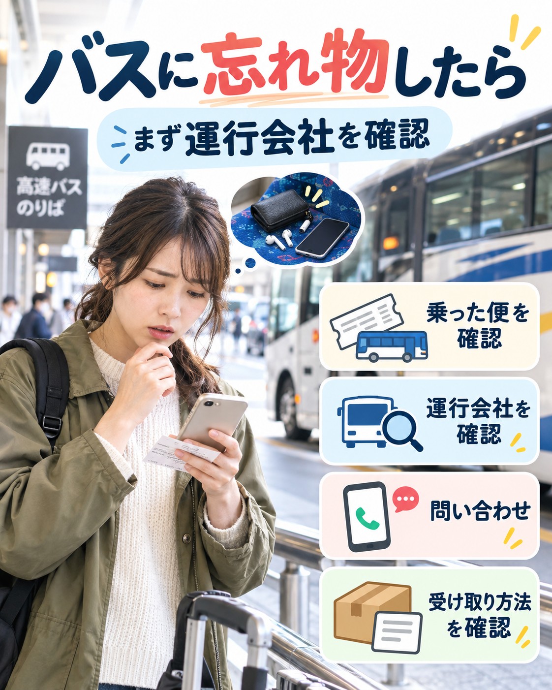 バスの忘れ物に気づいたらすること