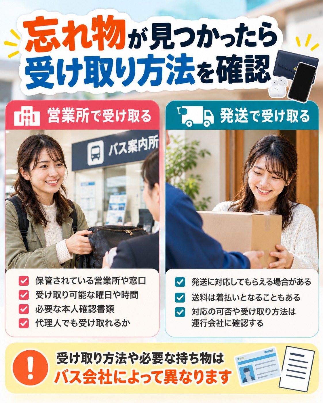 忘れ物が見つかった後の受け取り方