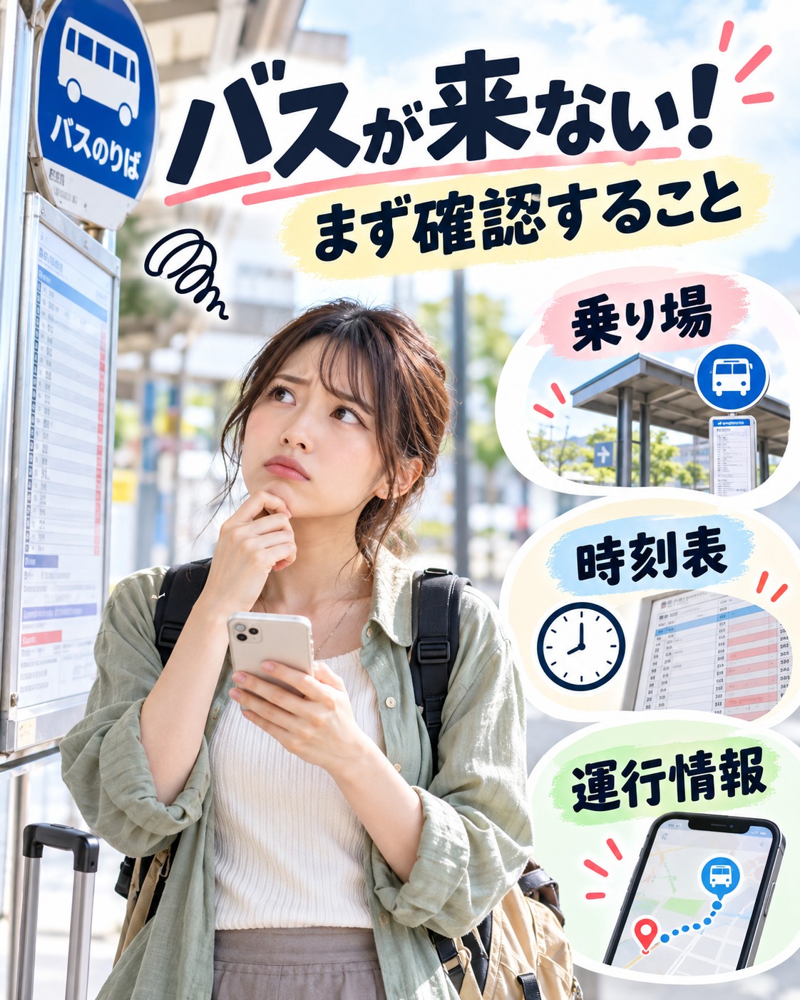 バスが全然来ないときの確認事項