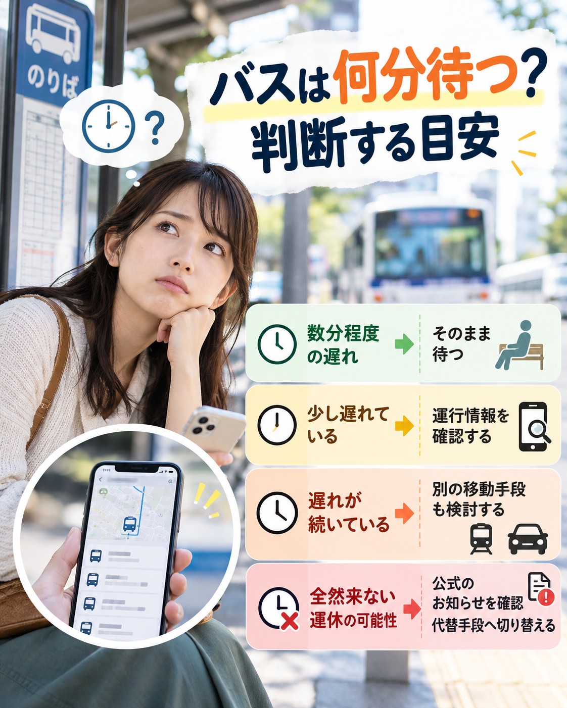 バスは何分待つ?判断する目安