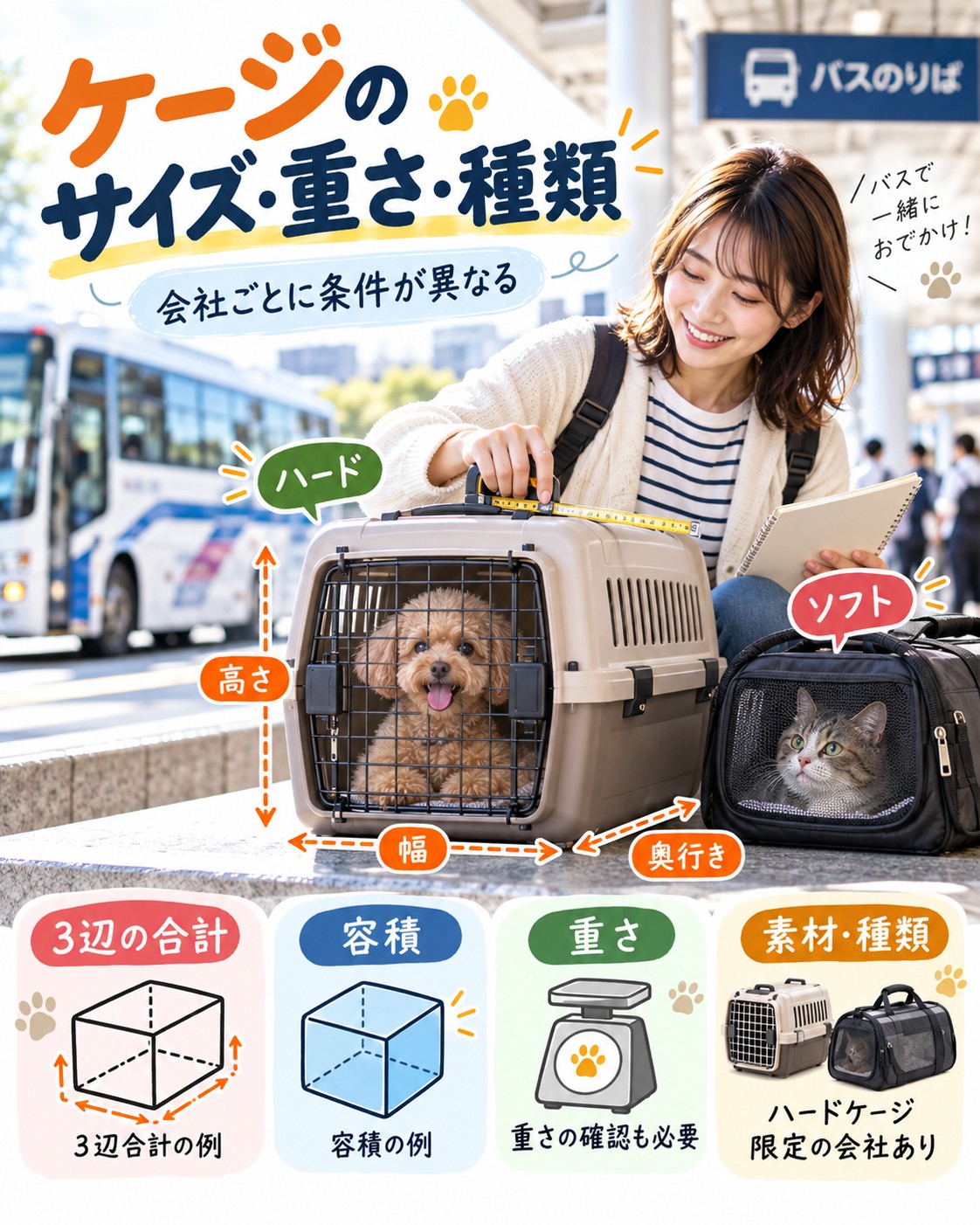 ケージのサイズ・重さ・種類