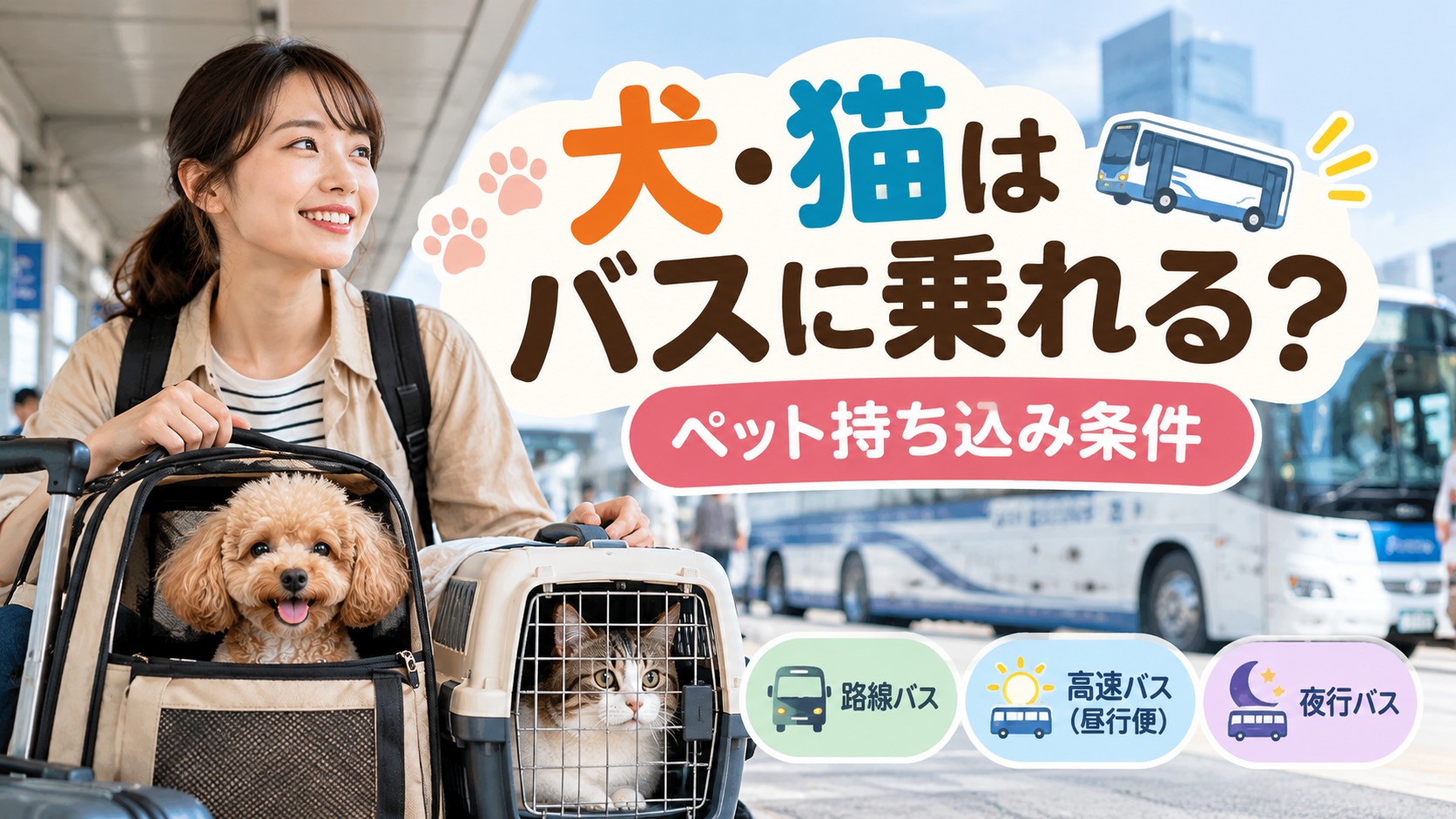 バスに犬・猫は乗れる？高速バス・夜行バスのペット持ち込み条件