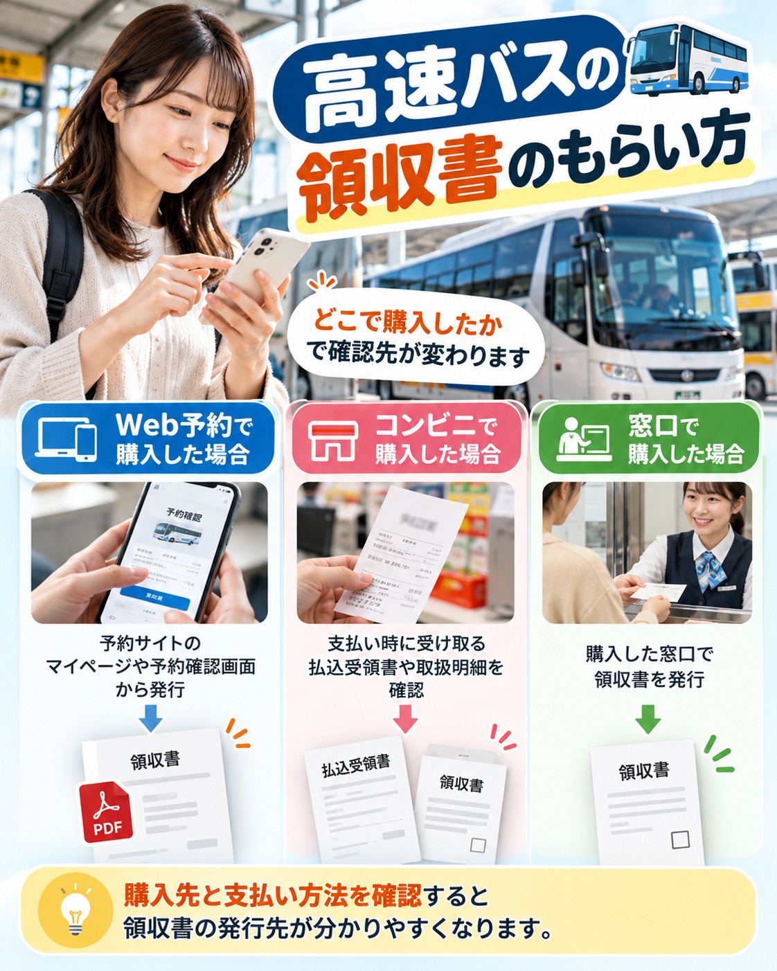 高速バスの領収書のもらい方