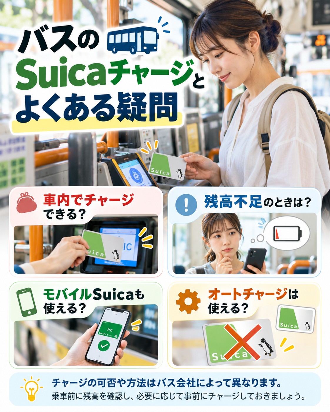 バスのSuicaチャージとよくある疑問