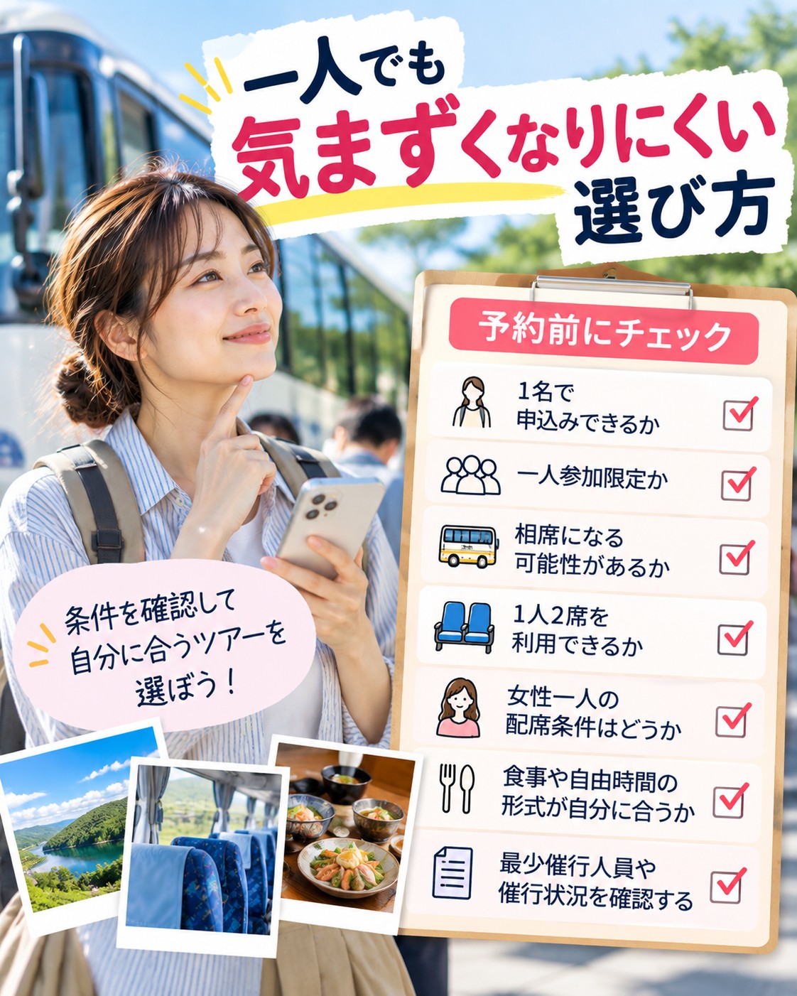 一人でも気まずくなりにくい選び方
