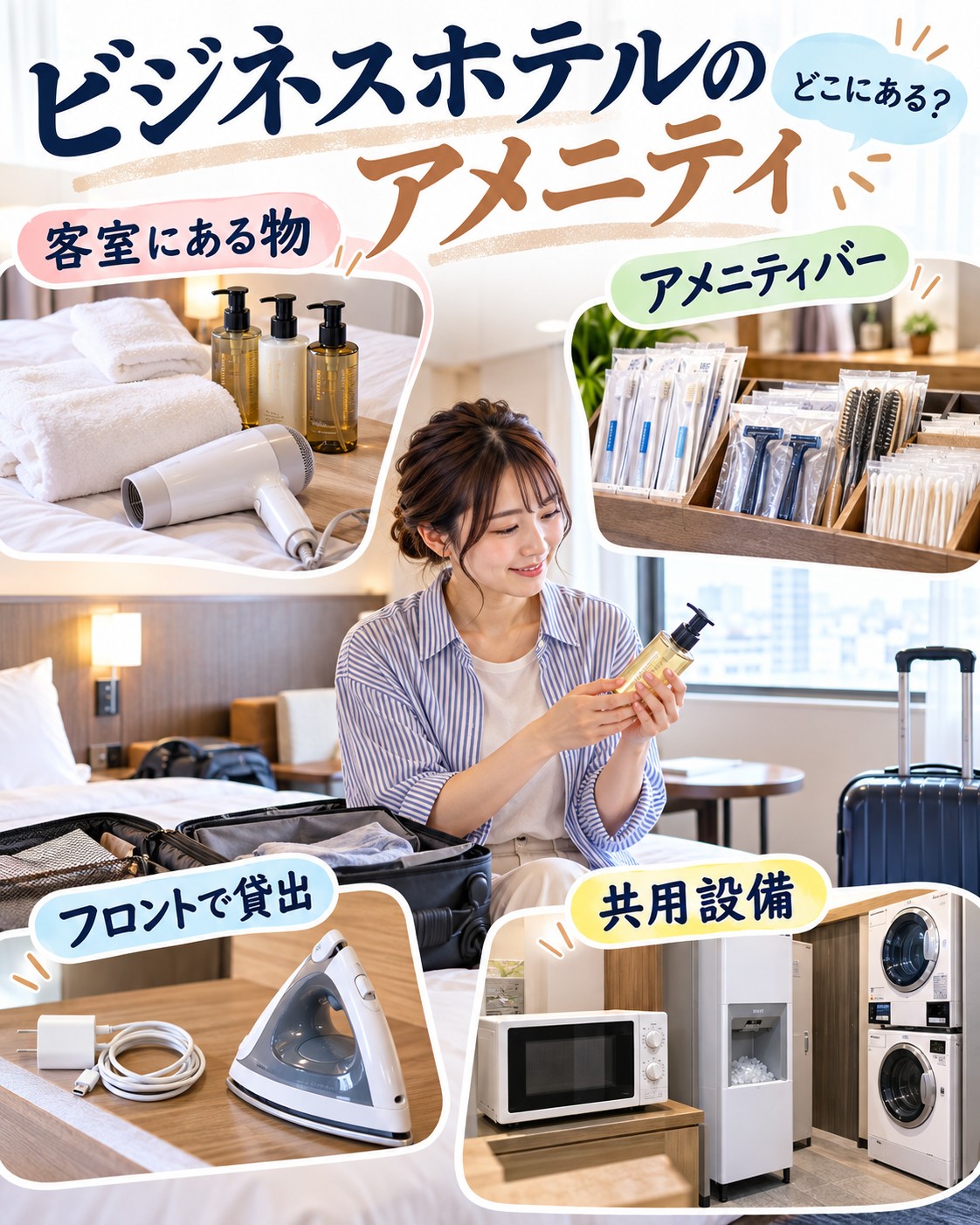 ビジネスホテルのアメニティは何がある？