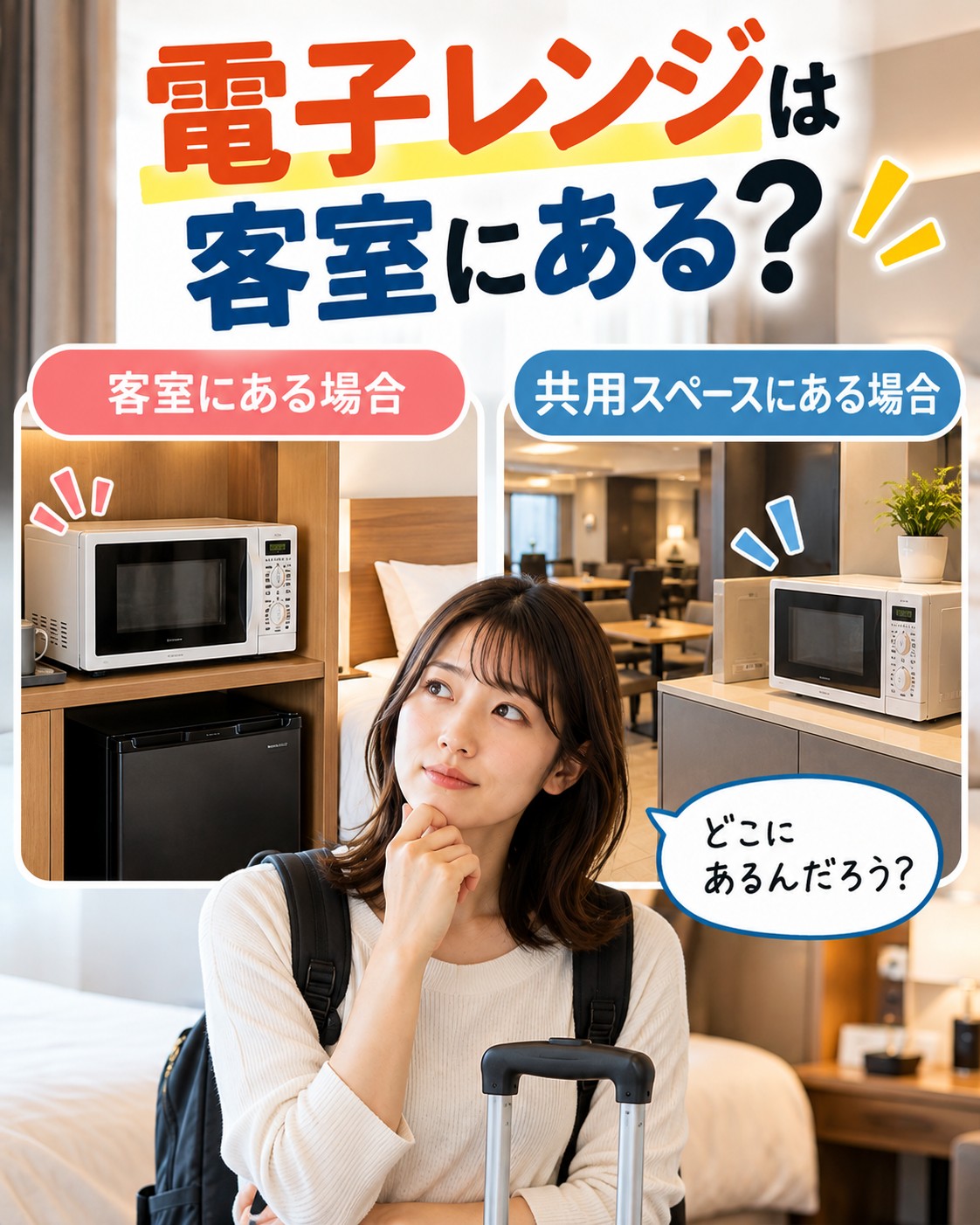 電子レンジは客室にある？