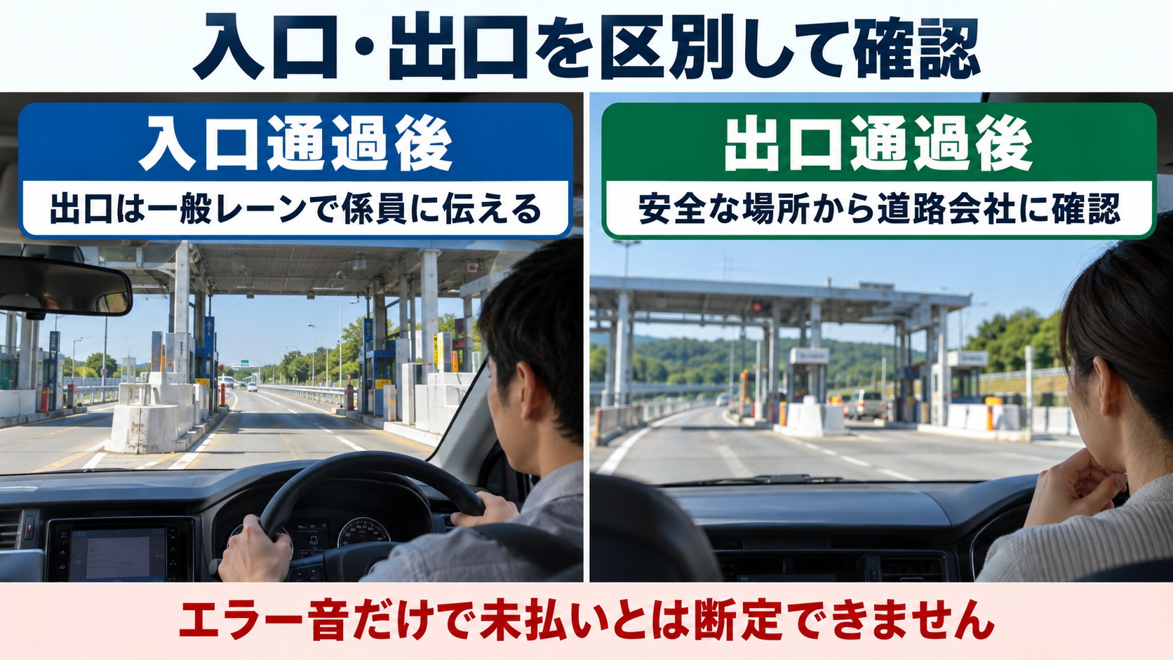 エラー02が料金所通過後に出たら入口・出口を区別