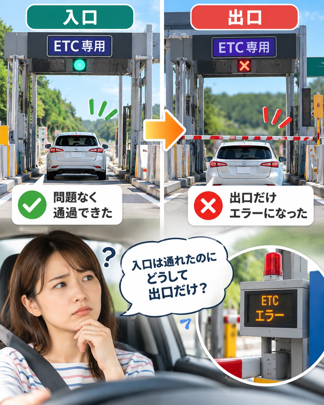 入口は通れたのに出口だけエラーになった場合