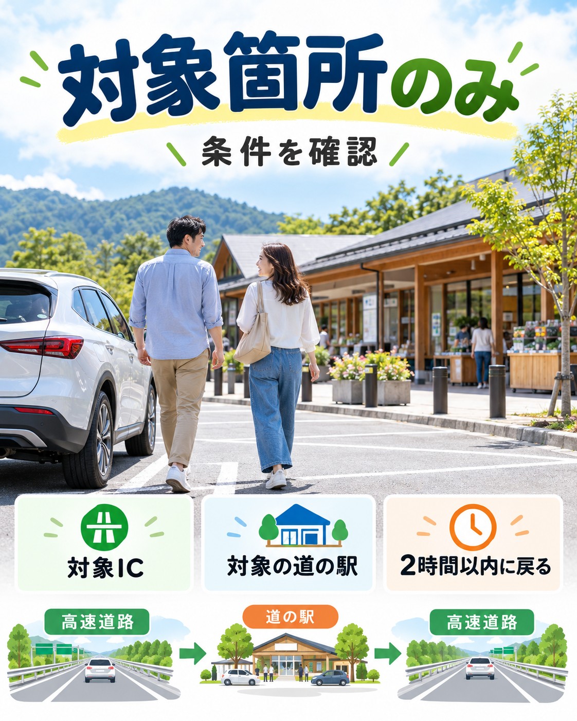 道の駅で一時退出できるのは指定箇所だけ