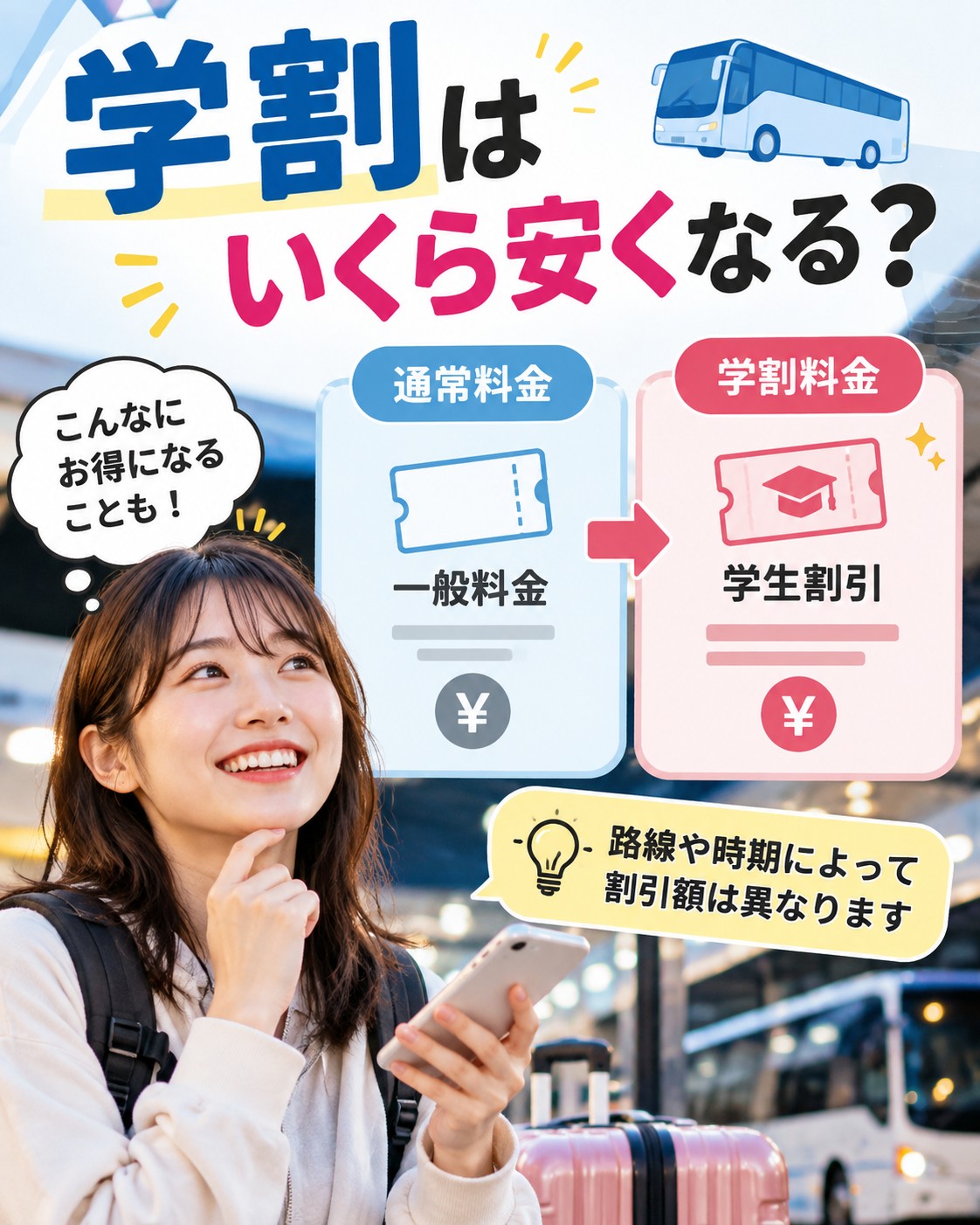 学割はいくら安くなる？
