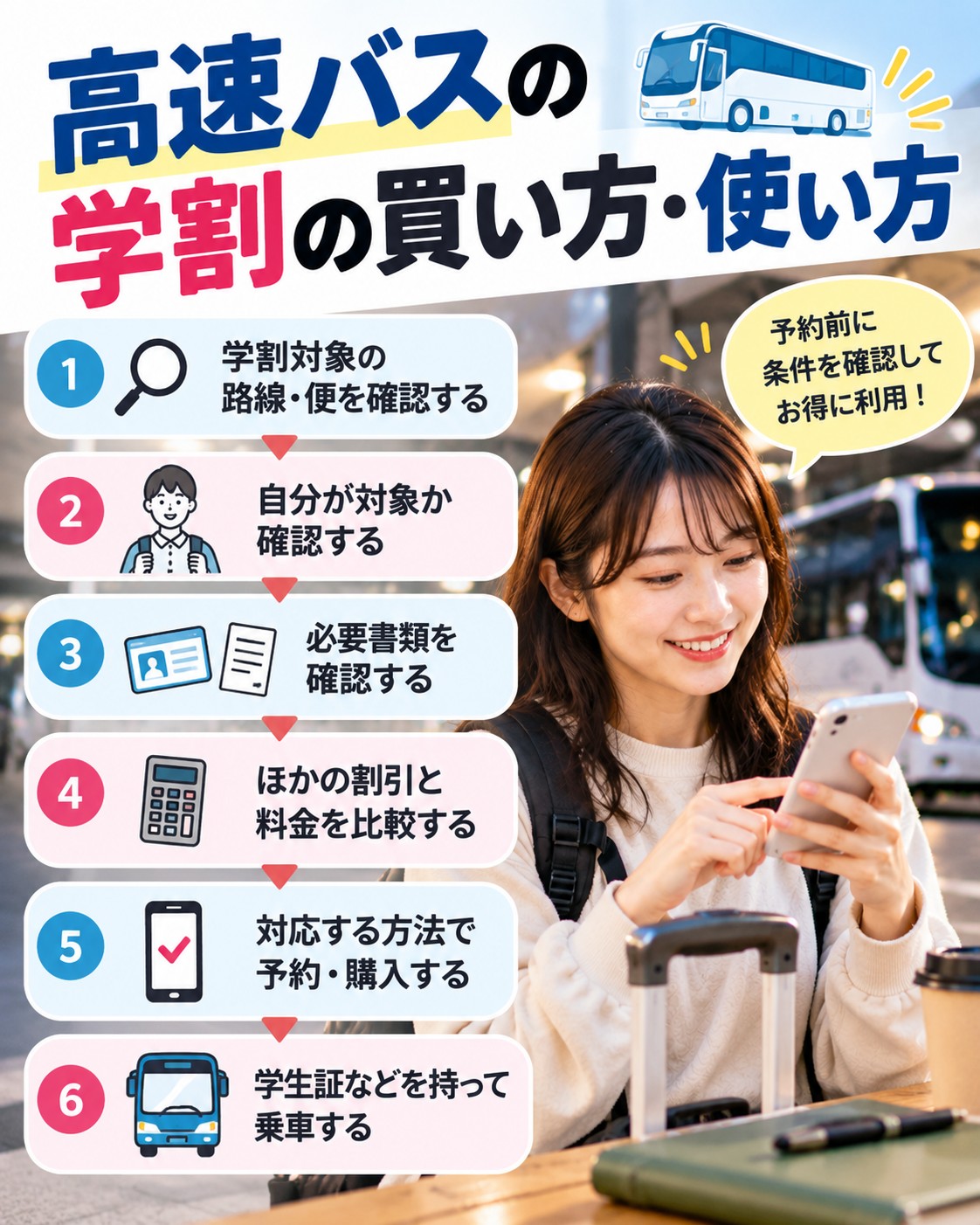 高速バスの学割の買い方・使い方