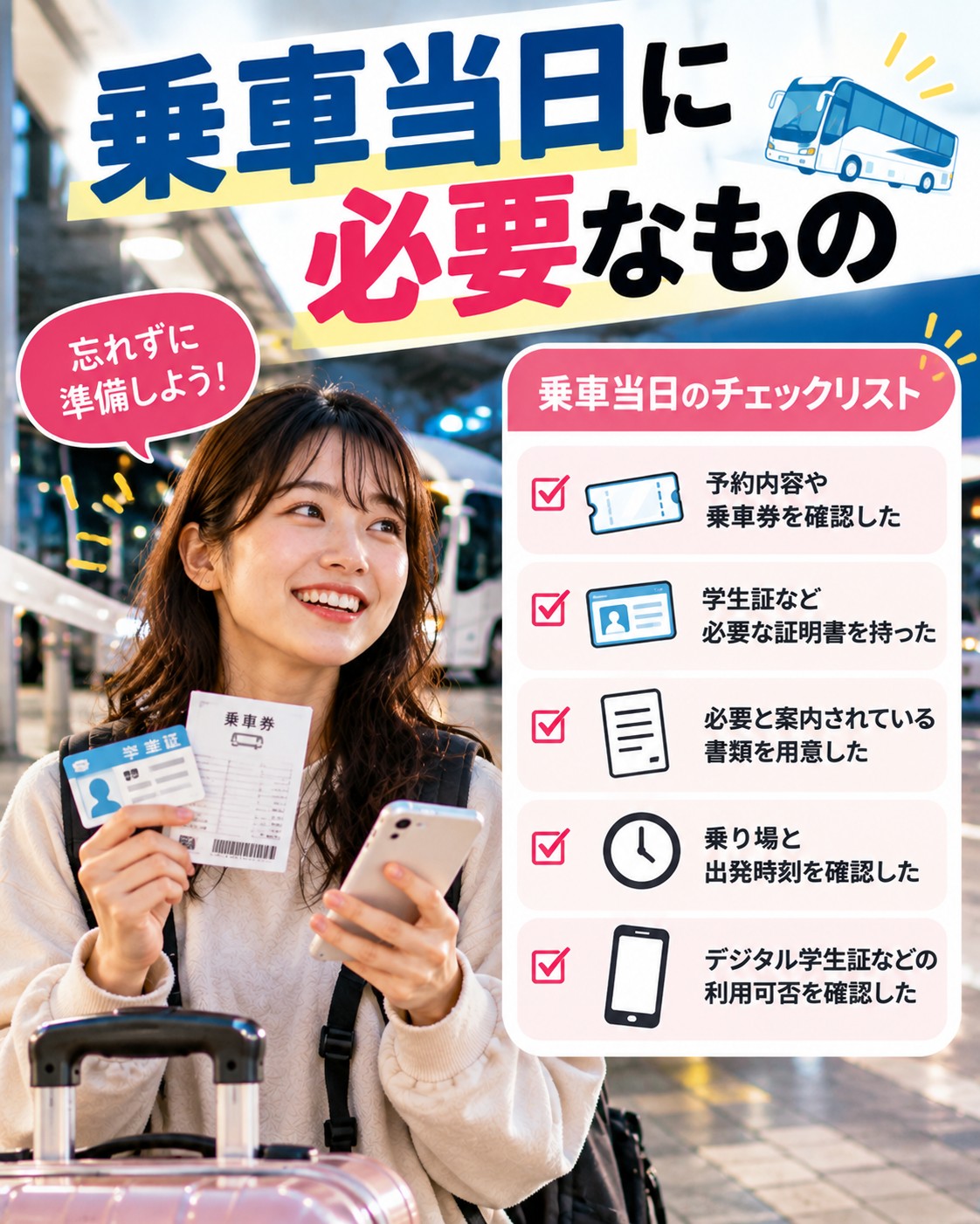 乗車当日に必要なもの