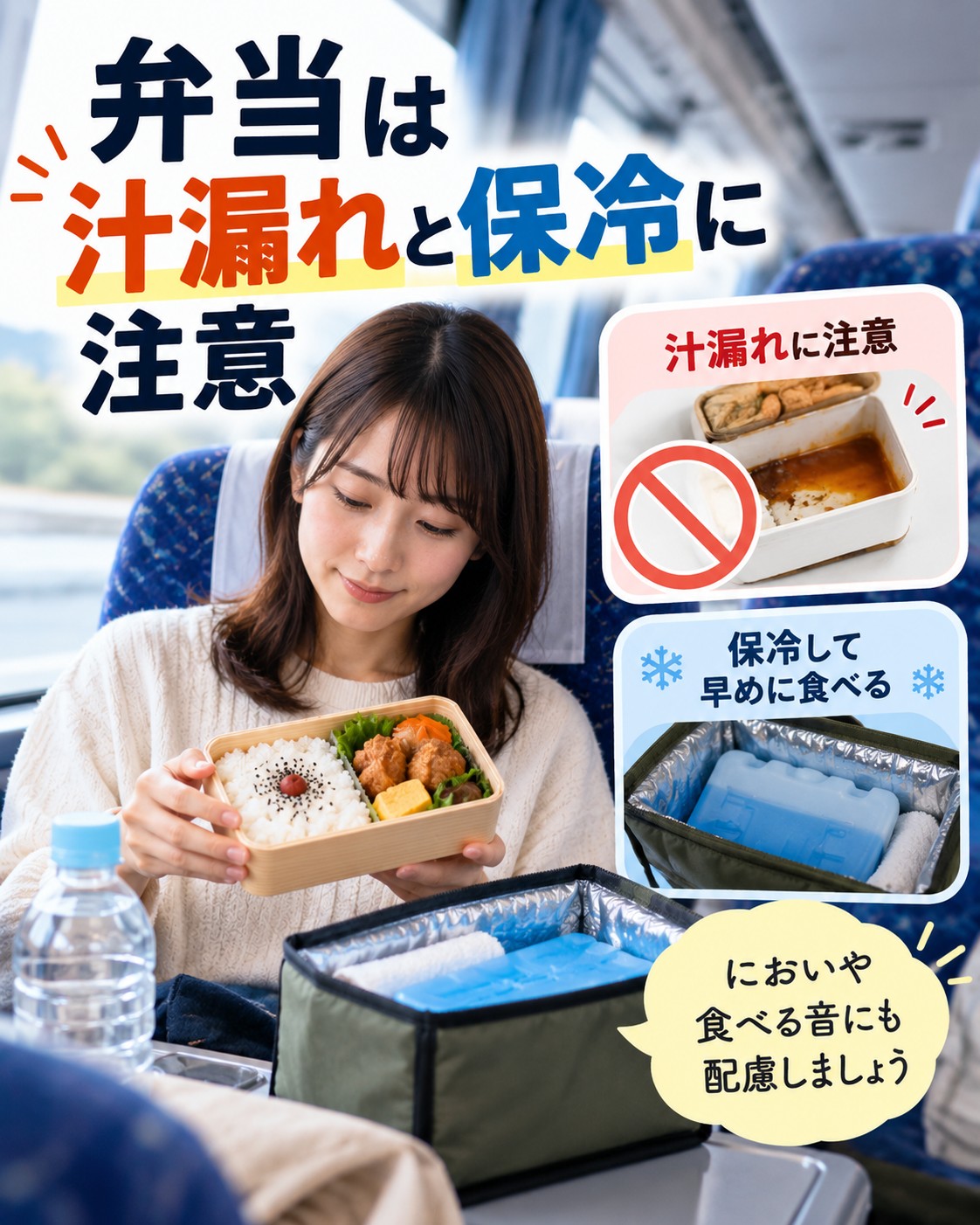 弁当は汁漏れと保冷に注意