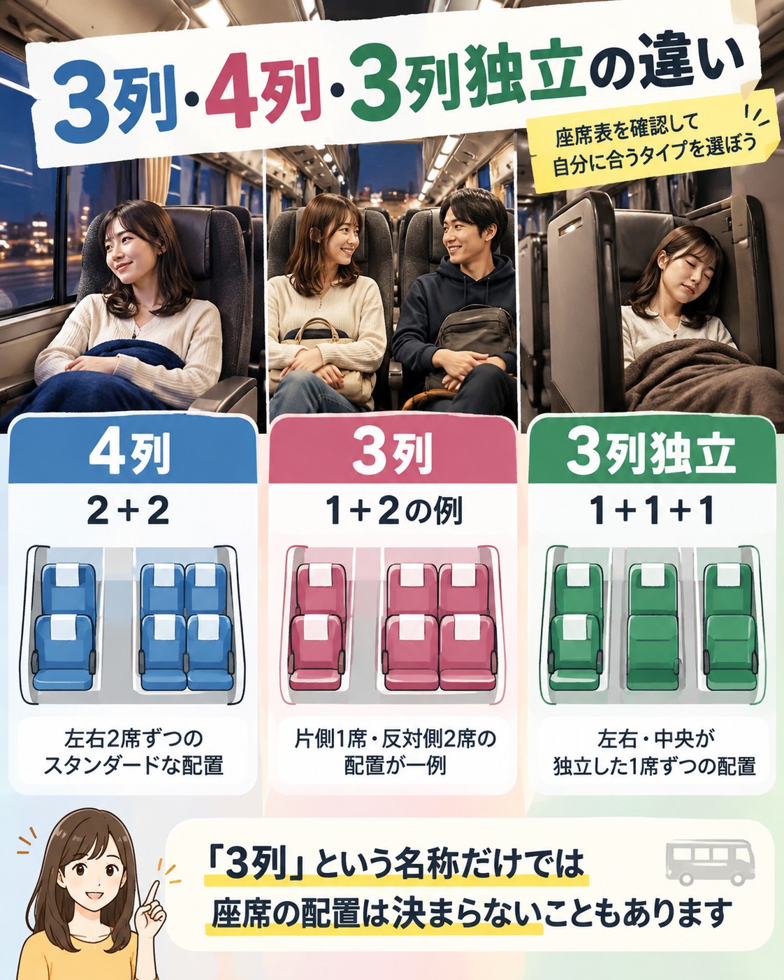 3列・4列・3列独立の違い