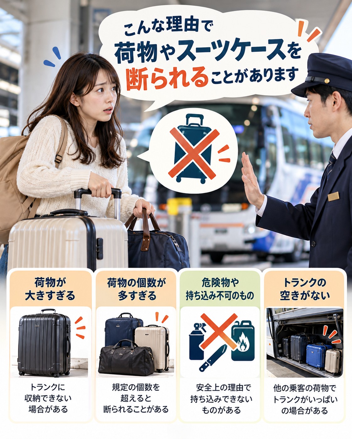 荷物やスーツケースを断られる理由