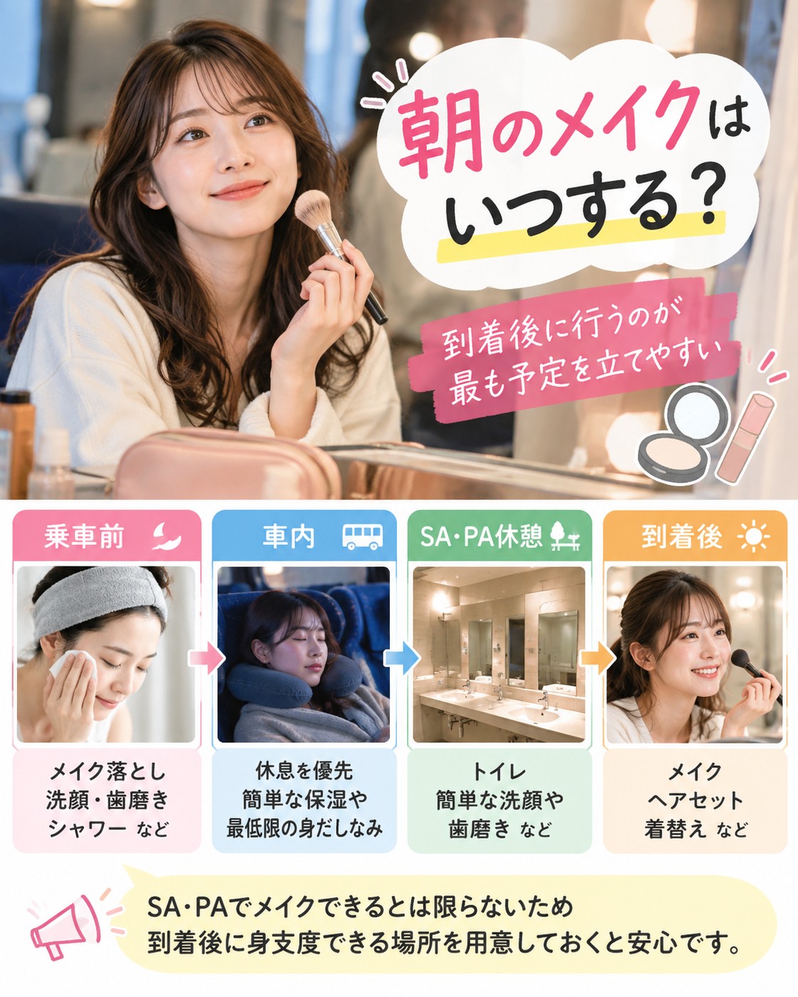 朝のメイクはいつする?