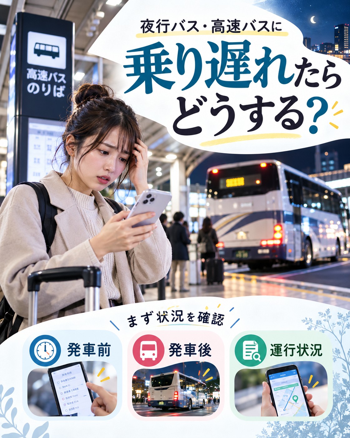 夜行バス・高速バスに乗り遅れたときの対応