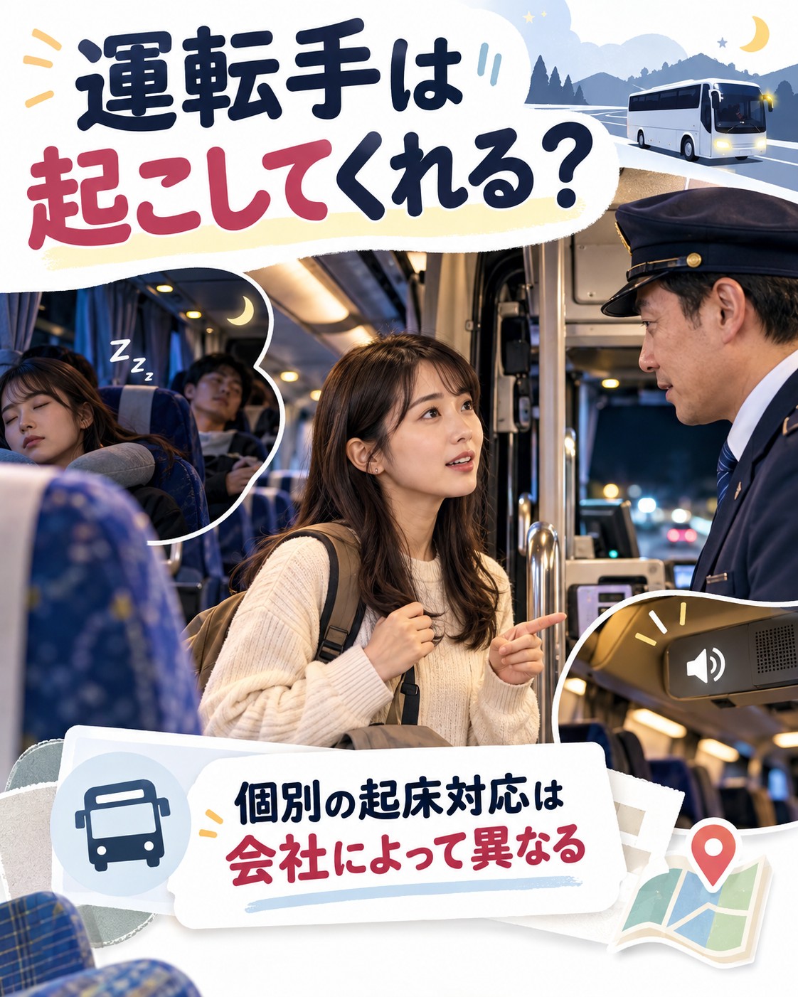 運転手は起こしてくれる?