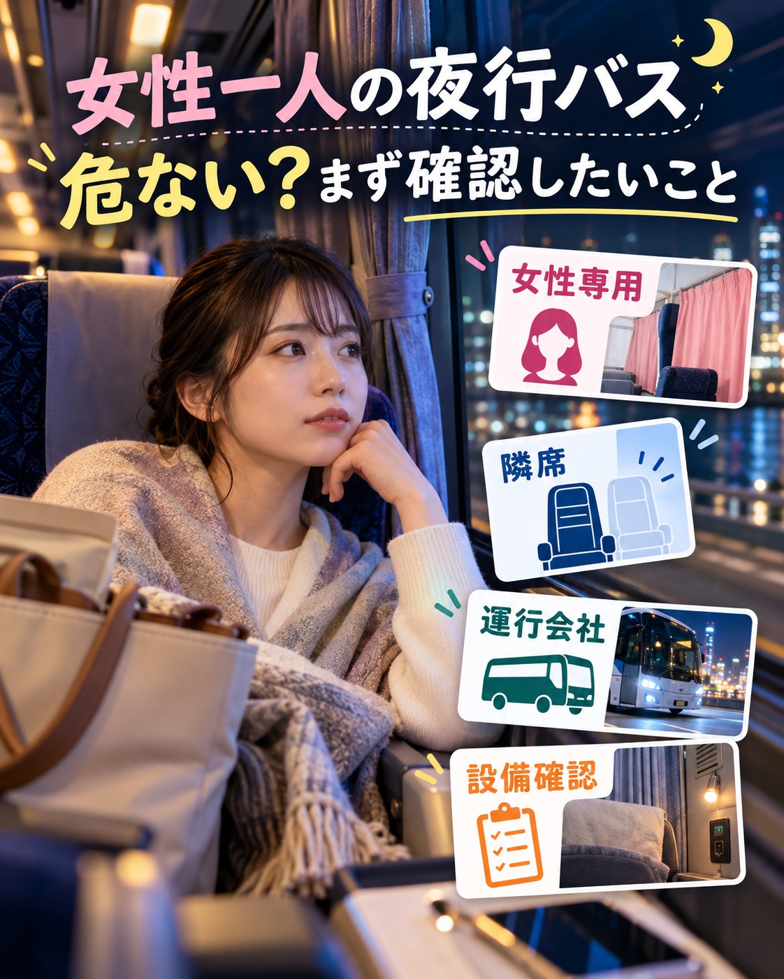 夜行バスは女性一人だと危ない?