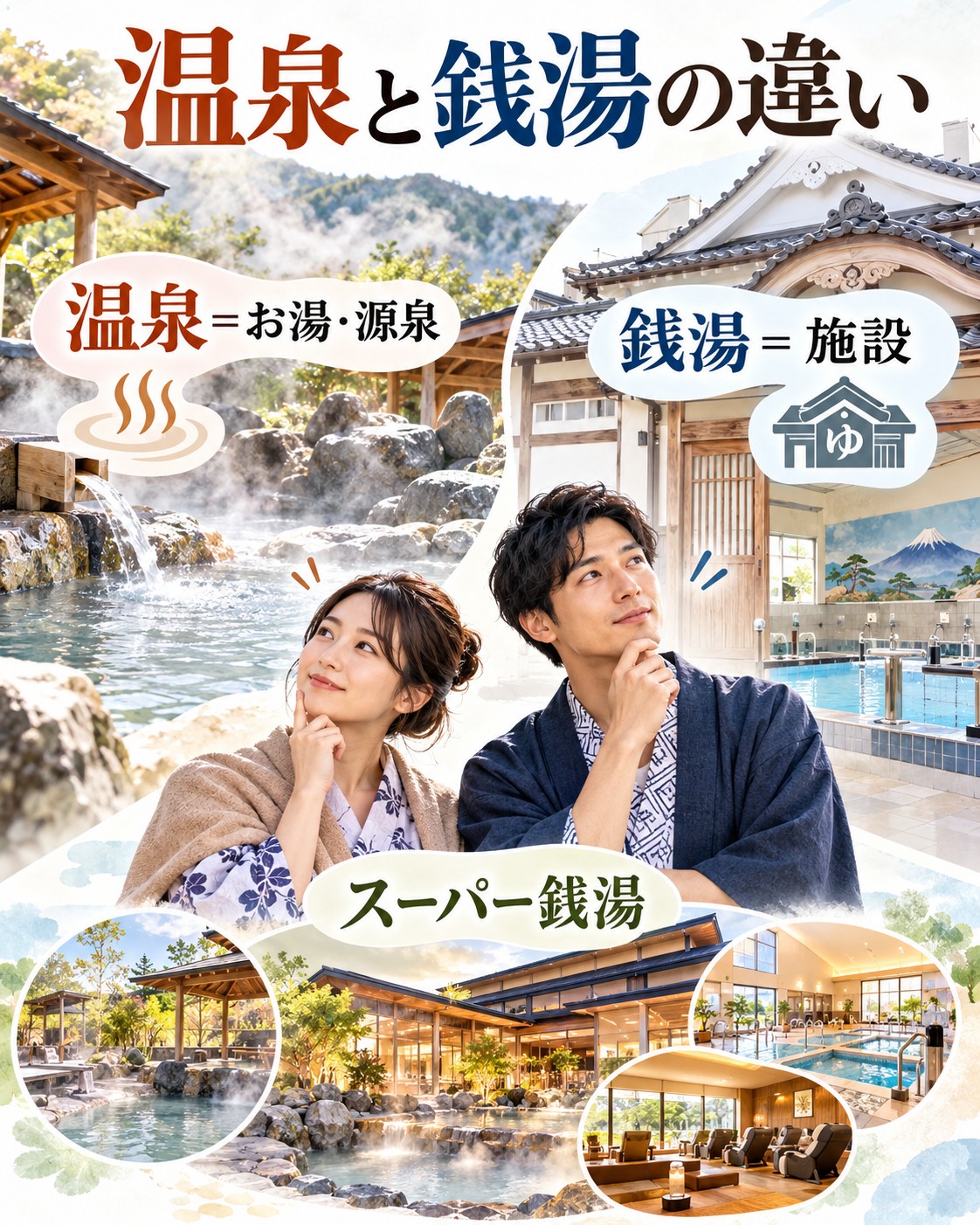 温泉と銭湯の違いはお湯と施設の違い