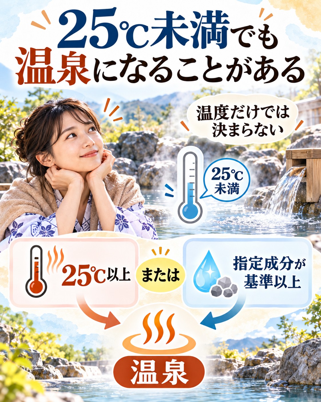 25℃未満でも温泉になることがある