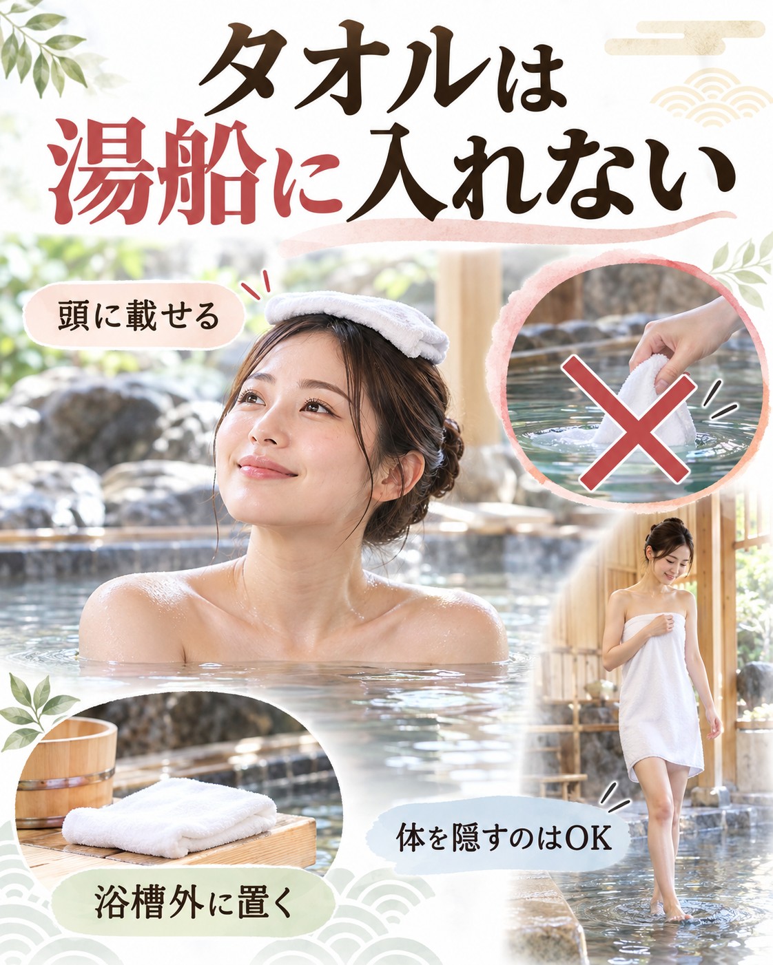 タオルを湯船に入れないのが基本