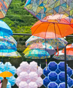 法多山尊永寺、アンブレラスカイ、6月夏、静岡県袋井市の観光・撮影スポットの名所