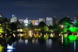 徳川園夜会　浮灯籠（夜景）　名古屋市東区撮影スポットの写真や画像