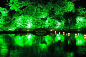 徳川園夜会　浮灯籠（ライトアップ）　名古屋市東区撮影スポットの写真や画像