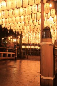 多度大社（8月）提灯祭り　ライトアップ　三重県桑名市の観光・撮影スポットの写真や画像