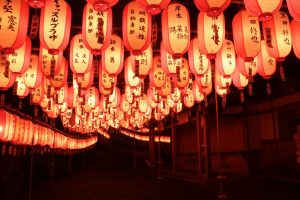 多度大社（8月）提灯祭り　ライトアップ　三重県桑名市の観光・撮影スポットの写真や画像