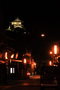 犬山城城下町ライトアップ　愛知県犬山市観光・風景撮影スポット写真や画像