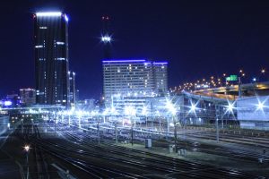 向野橋　ささしまグローバルゲート　夜景　名古屋市中村区の観光・撮影スポットの写真や画像