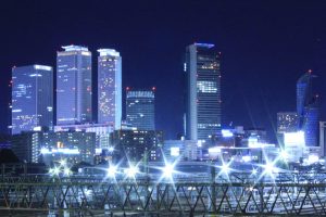 向野橋　名古屋駅ビル群　夜景　名古屋市中村区の観光・撮影スポットの写真や画像