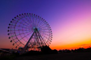 シートレインランド　夜景　ライトアップ　イルミネーション　名古屋市港区の観光・撮影スポットの写真と画像