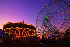 シートレインランド　夜景　ライトアップ　イルミネーション　名古屋市港区の観光・撮影スポットの写真と画像