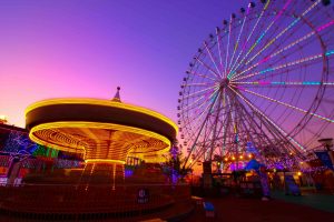 シートレインランド　夜景　ライトアップ　イルミネーション　名古屋市港区の観光・撮影スポットの写真と画像