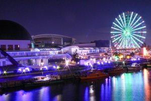シートレインランド　夜景　ライトアップ　イルミネーション　名古屋市港区の観光・撮影スポットの写真と画像