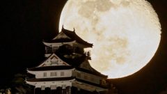 岐阜城、月城、満月、岐阜県岐阜市の観光・撮影スポットの画像と写真