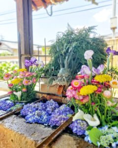 石刀神社、花手水、6月夏、愛知県一宮市の観光・撮影スポットの名所